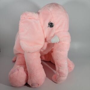 Pink Elephant Plush Stuffed Animal Super Soft 16" Beautifully Sewn Features
